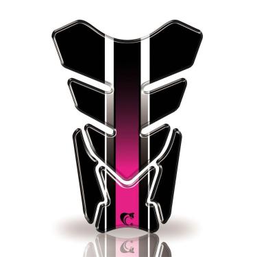 Imagem de Protetor De Tanque Adesivo Listra, Moto Honda, Yamaha E Suzuki Varias Cores Cor Rosa E Preto