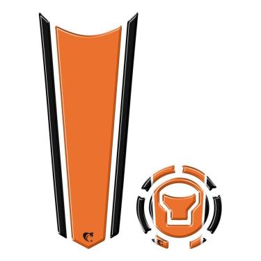 Imagem de Adesivo Faixa Gravata Tanque E Bocal Moto Resinado Variados Laranja