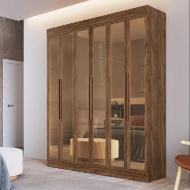 Imagem de Guarda-roupas Casal 6 Portas Com Vidro Multimóveis Cr35260