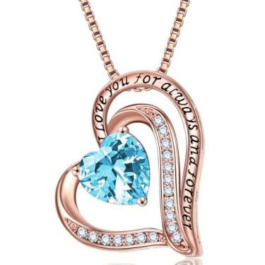 Imagem de Colares com pingente de cristal de pedra do mês de nascimento para mulheres, presente de aniversário dos namorados, dia das mães, colar de namorada, joia de coração de filha, aniversário para ela, ON