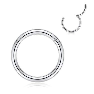 Imagem de FUNLMO 20G 18G 16G 14G 12G Anéis de nariz articulados de septo sem costura aço cirúrgico cartilagem Daith Tragus brincos joia de piercing
