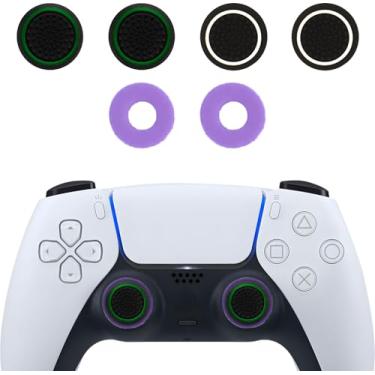 Imagem de MysticHome Não – Punhos de polegar deslizantes e anéis de precisão | Universal para Nintendo Switch Pro/PS4/PS5/Xbox One/Xbox Series X | Pacote com 6 | Multicolorido