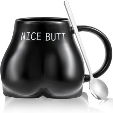 Imagem de Yoiemivy Canecas de café grandes e engraçadas, presentes de Natal para sua namorada, caneca de café de cerâmica com pontas de colher nas coisas, caneca de corpo feminino, presentes de elefante branco