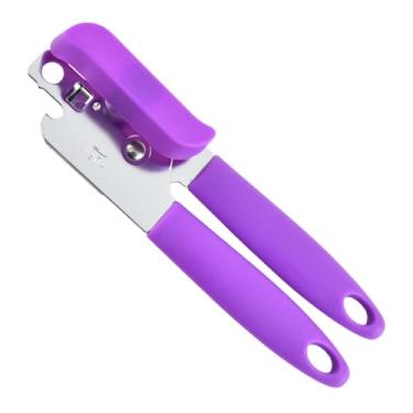 Imagem de Abridor de Latas e Garrafas com Manivela Profissional em Aço Inox Preto, Vermelho e Roxo – Manual, Durável e Fácil de Usar CWK Tools (Roxo)