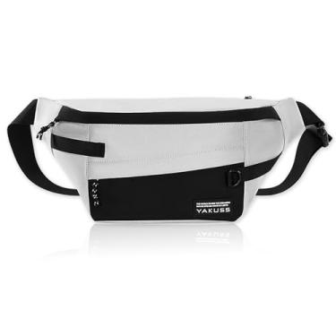 Imagem de VexelZytro Pochetes para homens e mulheres, bolsa tiracolo fina, bolsa de cinto transversal antirroubo para viagens de treino (cinza, pequena)