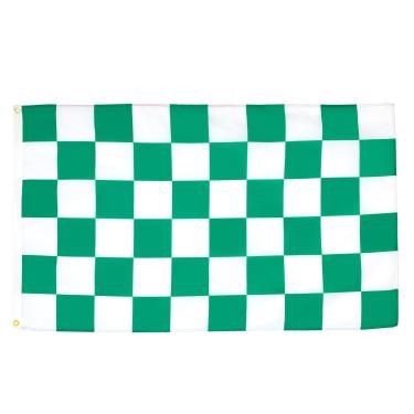 Imagem de AZ FLAG - Bandeira xadrez verde e branca - 9,5 x 1,5 m - Faixa de corrida xadrez de poliéster 100D com dois ilhós de metal - Resistente ao desbotamento - Cores vivas - 9,5 m x 1,5 m - 150 x 90 cm