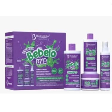 Imagem de Kit Completo Bebeloo Uva com Shampoo, Condicionador, Máscara Capilar e Spray Desembaraçante