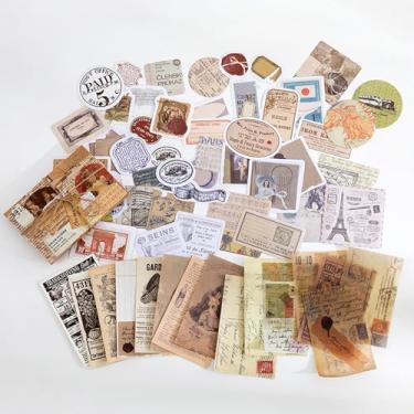 Imagem de Kit de 60 peças de materiais para álbuns, kit de scrapbook de estética botânica vintage, presente DIY para meninas adolescentes (estilo cantora de hino)
