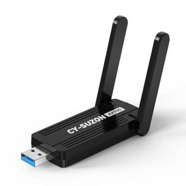 Imagem de CY-SUZON Adaptador WiFi para PC de mesa, AX900 USB WiFi 6 adaptador com banda dupla de 5GHz/2,4 GHz, driver Bulit--in para Windows 10/11 (AX900)
