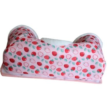 Imagem de Whtkoph Túnel para esconderijo de porquinho-da-índia, brinquedo para pequenos animais, túnel para brincar, tapete para ratos, Rosa