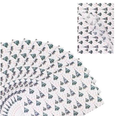 Imagem de 30 folhas de papel de embrulho de Natal, 50 x 35 cm, árvore de papel de seda de Natal, floco de neve, decoração, embrulho de Natal, para embalagem de presente, festa e artesanato