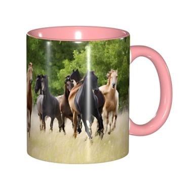 Imagem de Zeraoke Diversos tipos de cavalos imprimem canecas de café criativas, personalizadas, presente para família, tamanho de 325 ml, unissex