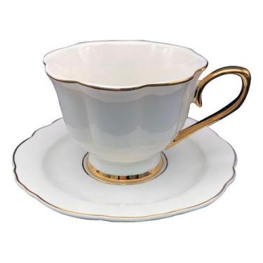 Imagem de Jogo 6 Xícaras Chá Porcelana 240ml Mon Charmant L Hermitage - L'Hermit