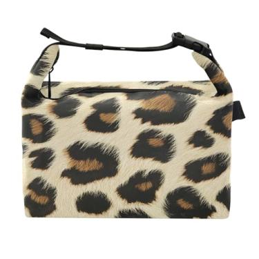 Imagem de STAYTOP Lancheira com estampa de pele de leopardo com fivela, lancheira isolada para meninos e meninas, lancheira térmica para trabalho escolar