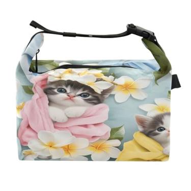 Imagem de STAYTOP Lancheira fofa de gato com fivela de alça, lancheira isolada para meninos e meninas, lancheira térmica para trabalho escolar