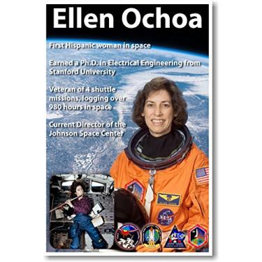 Imagem de Ellen Ochoa - Primeira mulher hispânica no espaço - NOVO pôster espacial astronauta americano da NASA