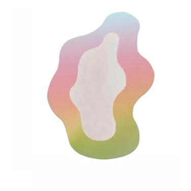 Imagem de CWPJUNDGP Espelho de maquiagem colorido, flores do amor, espelho de acrílico, estrelas, espelho de maquiagem irregular, adereços para fotos