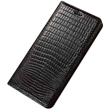 Imagem de LTLMYDAM Capa de couro genuíno para Xiaomi 17 Pro Max/17 Pro/17, capa de telefone flip tipo carteira lisa feita à mão, capa de estilo comercial, preta, 17 Pro