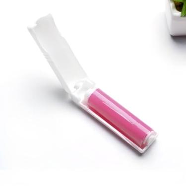 Imagem de Rolo Adesivo Tira Pelos Lavável Fiapos Poeira Retrátil Cor:Rosa