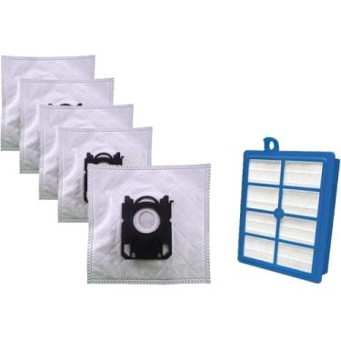 Imagem de 5 sacos de vácuo tipo Sbag, 1 pacote de filtro, compatível com Elektrolux Oxygen Harmony Jetmax Ultra Silencer Canister Vacuum