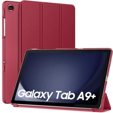 Imagem de MoKo Capa para Samsung Galaxy Tab A9+ + / A9 Plus 11 polegadas 2023, Suporte Leve com Capa Traseira Transparente de PC Estável para Tab A9 Plus Tablet (SM-X210/X216/X218), Acordar/Dormir, Vinho