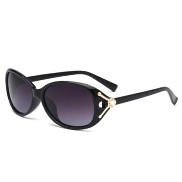 Imagem de HCPIHF Óculos de sol polarizados com lentes de pérola, vintage, feminino, para áreas externas, com espelho UV400 (ATOLO7045-3)