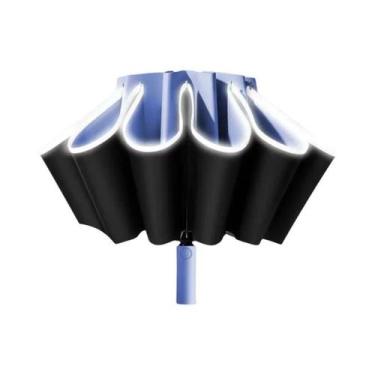 Imagem de Guarda-chuva Grande Reversível Com Listras Refletivas À Prova De Vento