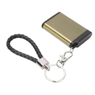 Imagem de Zerodis Mini Chaveiro de Metal para Comprimidos, Organizador de Comprimidos, Caixa de Tubo, Frasco de Remédio de Tamanho de Bolso, Recipiente Hermético Multiuso de Liga de Alumínio para Acampamento Ao Ar Livre, Viagens, Chaveiro de Metal para Mini (Ouro)