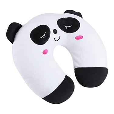 Imagem de GLOGLOW Almofada Em Forma de U Têxtil para Casa, Algodão PP, Suporte Cervical, Design de Tigre, Travesseiro de Pescoço de Viagem para Animais de 10,24 X 11,02 X 1,97 Polegadas, Nan (Panda)