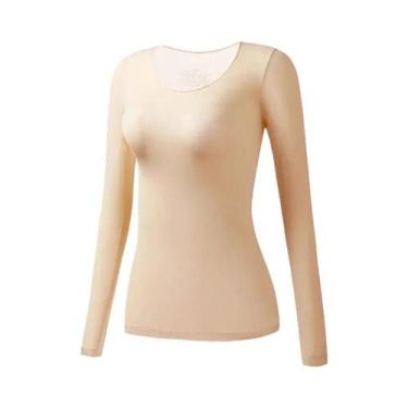 Imagem de Camiseta Térmica Feminina De Inverno De Manga Comprida Fina L-XL - NON