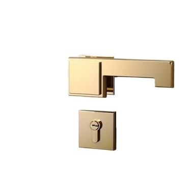 Imagem de Fechadura de porta de quarto interior Villa apartamento escritório fechadura de porta adequada para espessura da porta: 35-50 mm (ouro, com chave)