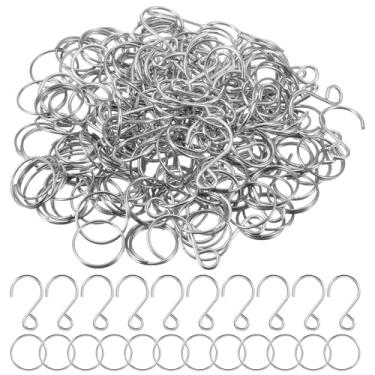 Imagem de Fyntave 200 peças de anéis divididos de aço inoxidável e ganchos de ornamento em forma de S, conectores de cortina de contas de cristal para lustre de apanhador de sol, lâmpadas de joias, ganchos de