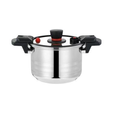 Imagem de Panela De Pressão Multifuncional Em Aço Inoxidável Com Dupla Alça Para