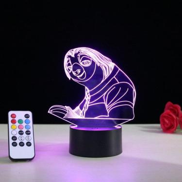 Imagem de Luz noturna Zootopias Sloths 3D LED que muda de cor para crianças
