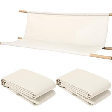 Imagem de Windyun 2 peças de capa de substituição para assento giratório, 3 lugares, 600d, tecido Oxford, impermeável, para varanda e jardim, 142 x 40 cm, bege