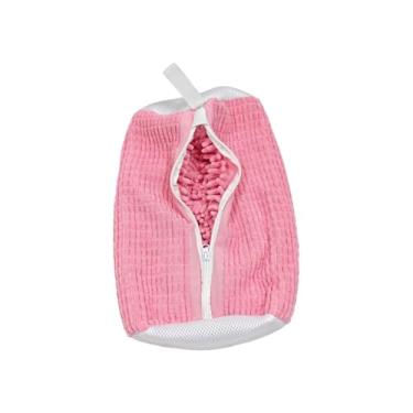 Imagem de Bolsa para máquina de lavar sapatos, bolsa reutilizável para lavadora e secadora, limpeza profunda e durável, adequada para todos os sapatos (rosa)