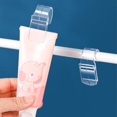 Imagem de Suporte de pasta de dente transparente, organizador de armazenamento de banheiro suspenso, plástico multiuso com fácil acesso para pasta de dente e limpador de rosto