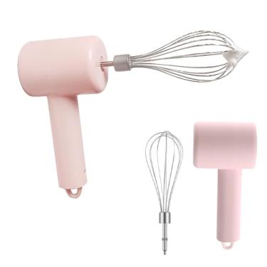 Imagem de ASHATA Misturador Elétrico de Mão, Batedor de Aço Inoxidável Com 3 Botões de Velocidade e Batedores Removíveis, para Bater Ovos, Bater Creme, Massa de Mistura (Rosa)