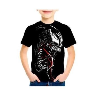 Imagem de Camisetas Infantis De Manga Curta Venom 3D Para Meninos De 4 a 14 Anos