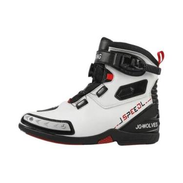 Imagem de Botas De Motocicleta Masculinas Respiráveis Antiderrapantes De Couro R