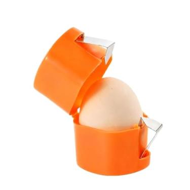 Imagem de Abridor de casca de ovo, cortador de casca de ovo atualizado 2026, separador de descascador de ovos de aço inoxidável para ovos crus, ovos cozidos, utensílios de cozinha (laranja)