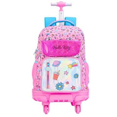 Imagem de Mochila Costas e 4 Rodas Hello Kitty Luxo Metallic 15410 - Xeryus