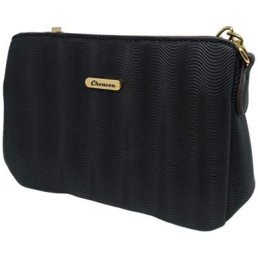 Imagem de Bolsa Feminino Alça Ajustável Detalhes Correntes Chenson, Preto, UN