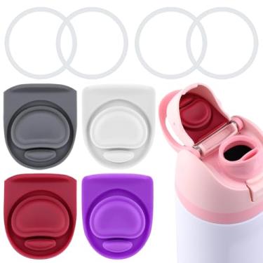 Imagem de BMSQOFD 4 conjuntos de tampas de vedação de substituição para boca de tampa Owala Freesip, peças de anel de vedação de silicone para garrafa de água, acessórios de tampa superior para Owala Freesip 16