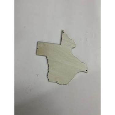 Imagem de Ornamento de madeira em forma de estado dos EUA, nomes personalizados de madeira natural, presentes de inauguração de casa, lembranças de corte de madeira 3D, para amigos da família no Natal