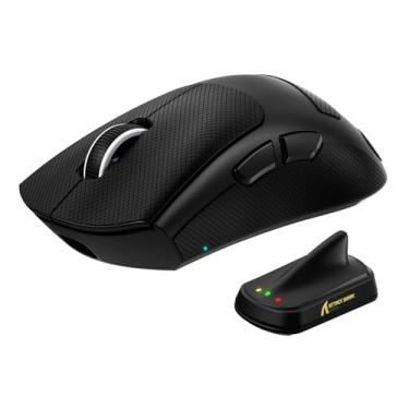 Imagem de MAMBASNAKE Mouse ATTACKSHARK V8 sem fio ultraleve para jogos com sondagem de 8K, 42000 DPI, chip Nordic54L15 MCU, PAW3950 Max com fio de sensor/BT/2,4 GHz, bateria longa de 400 horas, programável para