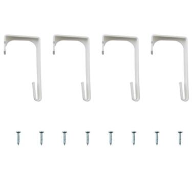 Imagem de TAODAN 1 pacote com 4 ganchos de cortina de plástico com 8 parafusos clipes de trilho de cortina de acampamento 9,7 x 5,5 x 2,6 cm para sistemas de montagem de trailers e cortinas de barco