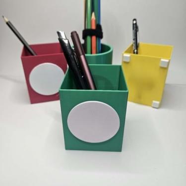 Imagem de Kit de 4 Organizadores Criativos - Porta-Caneta e Lápis para Mesa de Escritório e Home Office, Design Único e Prático (APENAS LUIGI)