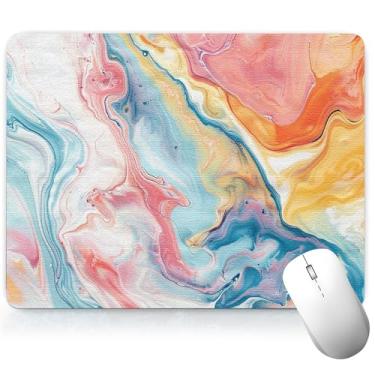 Imagem de Tapete de mesa colorido de couro, mouse pad de arte colorida, teclado de computador, mouse pad para jogos, protetor e capa à prova d'água, capa decorativa de couro PU, tapete de mouse para laptop