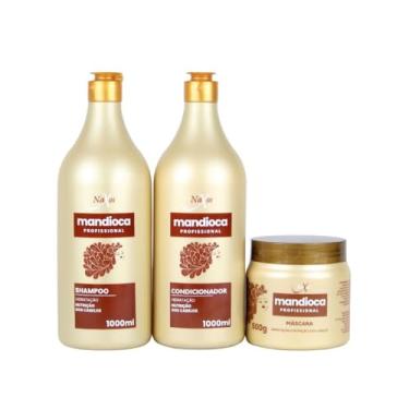 Imagem de Kit Mandioca Shampoo Condicionador 1L e Máscara NX